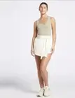 Calia High Rise Paperbag Trapunto Woven Skort Journey Unbleached Ivory Medium