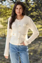 Cupshe Apricot Long Sleeve Button Cardigan - Apricot,XL