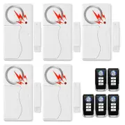 5× Wireless Door Alarm Magnetic Sensor Window Burglar Home Secure Entry w/Remote