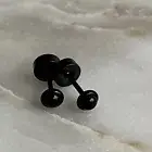 Flatback flat screw back black stainless steel stud earring tragus helix lobe