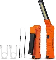 LED Rechargeable Inspection Lamp Torch,Vagocom Portable Work Light Super Bright Flashlight Torches Battery Powered with Magnetic Base for Home Use,Mechanic Tool,Useful Gifts for Mens him(2 Pack)