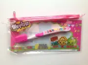Shopkins Soft Rounded Bristle Kid Child Toothbrush Travel Cap Pouch Kit NEW