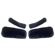 1 Set Winter Handlebar Cover Soft Touch Thick Plush Cold-resistant Anti-slip Universal Washable Brack Cover Motorcycle Handlebar Warmer Cushion black