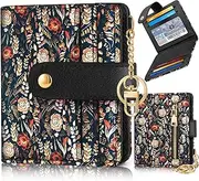 [Bistup] Simple Design Wallet Card Holder New, 4-Red White Flower