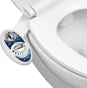 LUXE Bidet NEO 185 - Self-Cleaning, Dual Nozzle, Non-Electric Bidet Attachment for Toilet Seat, Adjustable Water Pressure, Rear and Feminine Wash (Blue)