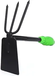 Garden Hoe with Rake - Gardening Tool, 3 Teeth, Heavy Duty Steel, Ergonomic Design for Easy Handling and Increased Work Efficiency.* #*