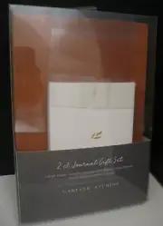 TWO PIECE JOURNAL GIFT SET BY GARNER STUDIOS TAN AND CREAM BOOKS NEW IN THE BOX!
