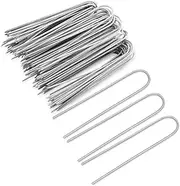 CEED4U 120 Packs Garden Stakes 6 Inches 12 Gauge Heavy Duty Tent Stakes Galvanized Steel Staples Securing Tent Pegs for Weed Fabric Landscape Fabric Netting Ground Sheet Fleece Irrigation Tubes