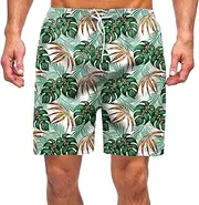 [Generic] Y Mens Spring Summer Casual Shorts Pants Printed Sports Beach Pants with Pockets Swim Trunk