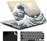 AMCJJ Compatible with MacBook Pro 16 Inch Case 2023/2022/2021 Release M2 A2780/A2485 M1 Pro/M1 Max Chip with Touch ID, Plastic Hard Shell Case & Keyboard Cover & Screen Protector - Kanagawa Japan Wave