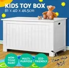 81cm Multi-purpose Kids Toy Box Chest Storage White Children Clothes Organiser