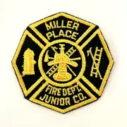 Vintage Embroidered Miller Place Fire Department FD Junior Co. Uniform Patch