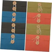HOODANCOS 8Pcs Paper Envelopes with String Tie Closure Convenient File Bags for Postcards and Cards Multi Color Options for Students