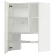 METOD wall cb f extr hood w shlf/door, white/Vallstena white, 60x80 cm