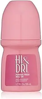 Hi & Dri Anti Perspirant Deodorant Roll On Powder Fresh 1.7 oz (Pack of 6)