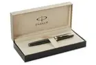 Parker Sonnet Black & Dark Grey & Gold Rollerball Pen New In Box S0912460