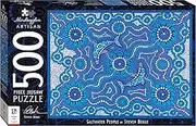 Mindbogglers Artisan 500-piece Jigsaw Puzzle: Saltwater People - Steven Bekue - Jigsaws for Adults - Deluxe Jigsaw Puzzles - 24x18in - Intricate Puzzles - Hobbies - Aboriginal Art Jigsaw Puzzles, Blue