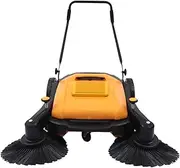 Hand Push Industrial Floor Sweeper, 41'' Outdoor and Indoor Sweeper, 14.53 Gallon Capacity, Sweeps 36911 Square Feet/Hour Space-Saving Portable Household Floor Sweeper/2462