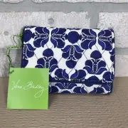 Vera Bradley Petite Trifold Wallet Blue & White Cobalt Tile 15725-375 NWT