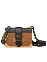 Prada Cahier Cognac Leather Shoulder Bag