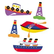 Olive Kids Boats Buoys Row Tug Ship Nautical Large Wall Murals Stickers Decals
