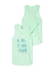 VICTORIAS SECRET PINK BLING CROSSBACK TANK PISTACHIO SIZE M NIP