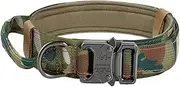 Dog Training Collar Adjustable Tactical Dog Collar and Leash Set Control Handle Pet Lead Collar for Small Big Dogs (Camouflage Collar,M)