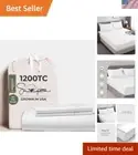 Premium Quality 1200 Thread Count King Fitted Sheet - Wrinkle-Resistant, White