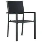 4x Outdoor Patio Chairs Set Garden Bistro Dining Lounge Plastic Rattan Black