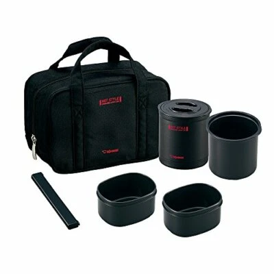 ZOJIRUSHI Thermal Heat Insulation Lunch box Bento SZ-MB04-BA Black with Pouch