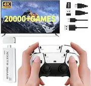 Vergissm Wireless Retro Game Console, 20000+ Classic Games Retro Game Stick , Plug & Play Video Game Console for TV, Dual 2.4G Wireless Controllers, 4K High Definition HDMI Output, Built-in 64G
