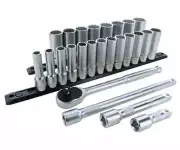 Wiha Tools 33893 Socket Set with Ratchet and Extensions 25-Piece