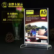 2X A6 Menu Holder Sign Ticket Holder Coffee Shop Display Clear Acrylic Perspex