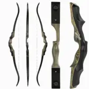 62" Archery Recurve Bow 20-55lbs Wooden Bow Riser Takedown Hunting Target Adult