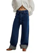 Free People East Bay Cuffed High Rise Jeans in Concord