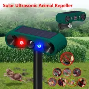 Solar Ultrasonic Animal Repeller Motion Detection LED Flashing Light Cat Dog Fox
