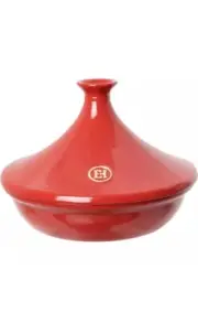 Emile Henry Made in France Flame Tagine, 3.7 qt, Burgundy New