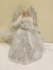 AWESOME “Stats” Vintage Silver Angel Tree Topper 17" Christmas Tree Decoration