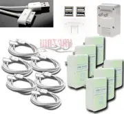 6X 4 USB PORT AC WALL ADAPTER+6FT CABLE POWER CHARGER WHITE FOR IPHONE IPOD IPAD