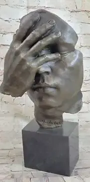 Signed Salvador Dali Title Shame on Me Bronze Sculpture Abstract Marble Figurine