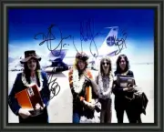 LED ZEPPELIN BAND PLANT / PAGE - A4 SIGNED / AUTOGRAPH PHOTO POSTER
