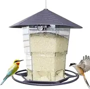 Bird Feeders for Outdoors | Automatic Food Container,Bird Feeders for Outside, Weatherproof Large Food Dispenser with Perch for Bluebird, Finch, Sparrow