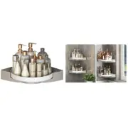Bathroom Triangle Shelf Wall Mounted No Drilling Rotating Corner Storage Shelves