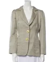 NWT Oscar de la Renta Linen Blend Blazer in Beige Size 6