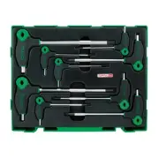 Toptul 9pc Two Way Ball Point & Hex Key Wrench Set - Metric (Modular Insert Tray