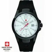 Swiss Alpine Military by Grovana 7058.1873 white black Silicone Men's Watch NEW