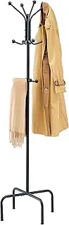 Hoctieon Coat Rack Freestanding, Entryway Coat Rack With 12 Hooks, Coat Hanger Stand, Floor Standing Metal Coat Tree,Coat Rack Stand, Heavy Duty Coat Racks, Coat Tree Freestanding, Black