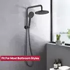 Black 3-Mode Shower Head Set Hand Held and 9" Rain Shower Head Bathroom WELS