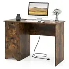 Computer Desk w/ Drawers Modern Study Writing Desk Computer Workstation for Home