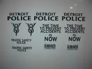 Detroit Michigan Police Car Decals Circa 1933 Custom 1:24